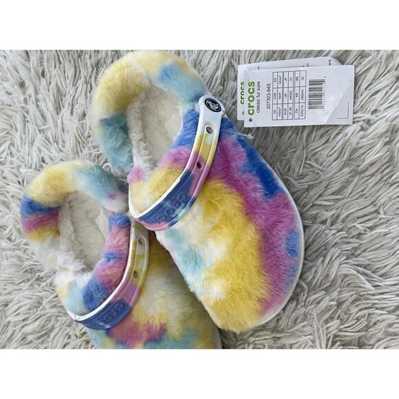 Crocs Fur Sure classic lined clogs in rainbow - Picture 1 of 6